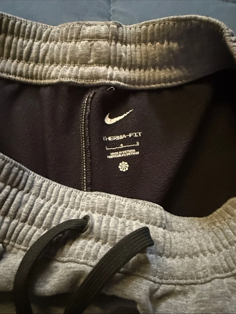 Nike Gray Sweatpants with Blue Basketball Logo